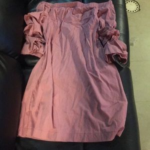 Pink off the shoulder dress